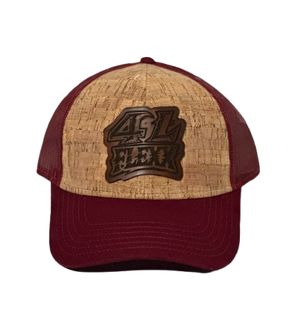 4L Flexx Cork Maroon Leather Patch Hat