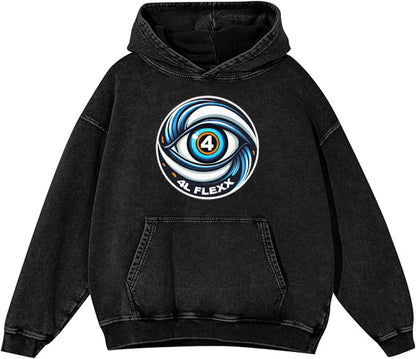 4L Flexx Evil Eye Acid Wash Hoodie